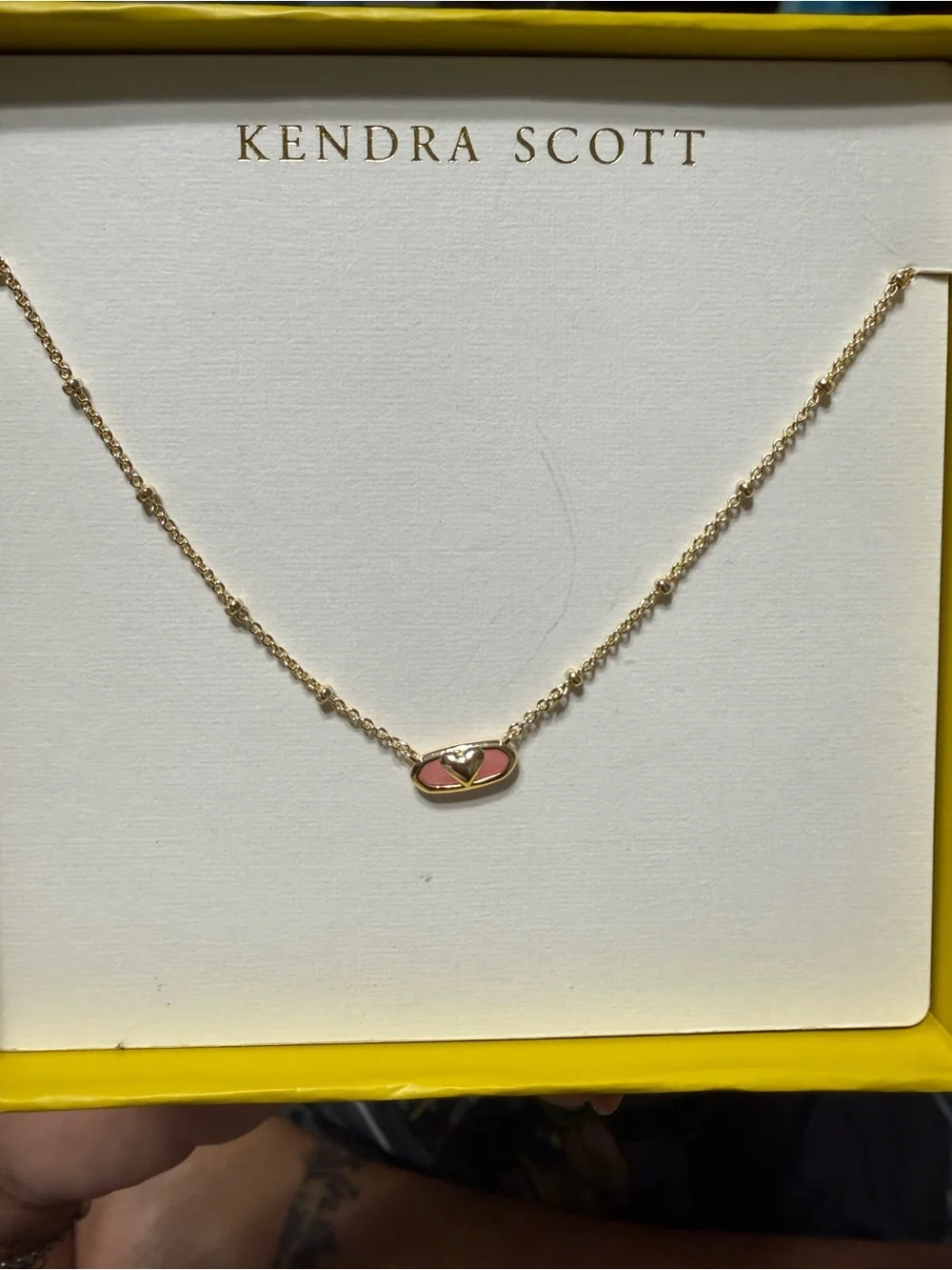 Kendra Scott Gold Chain Necklace with Pink Pendant